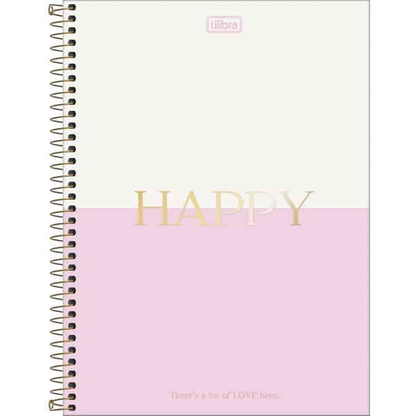 Caderno Espiral Capa Dura Universitário Connect 1 Matéria Happy 80 Folhas