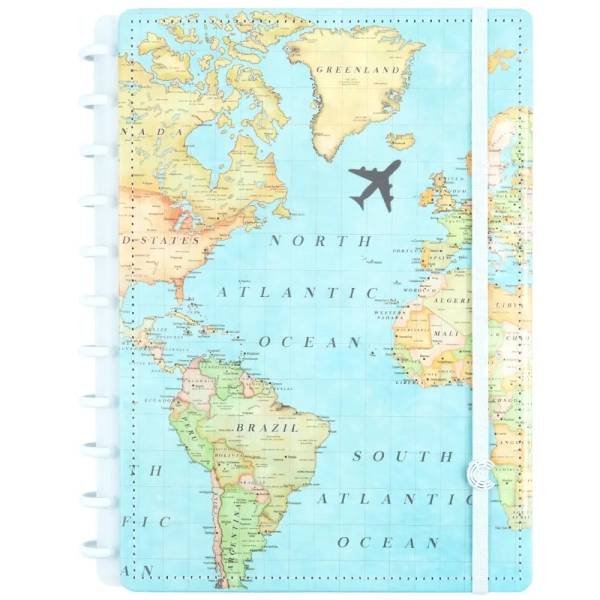 Caderno Inteligente  By Gocase Mapa Mundi GRANDE