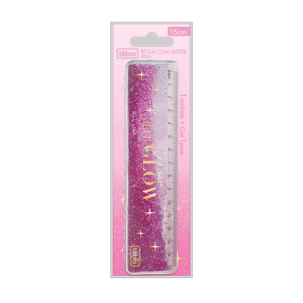 Régua com glitter 15cm