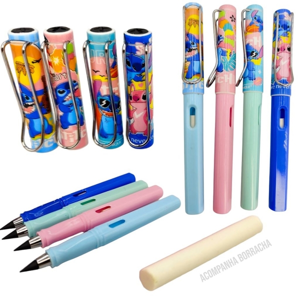LAPIS INFINITO COM BORRACHA STITCH