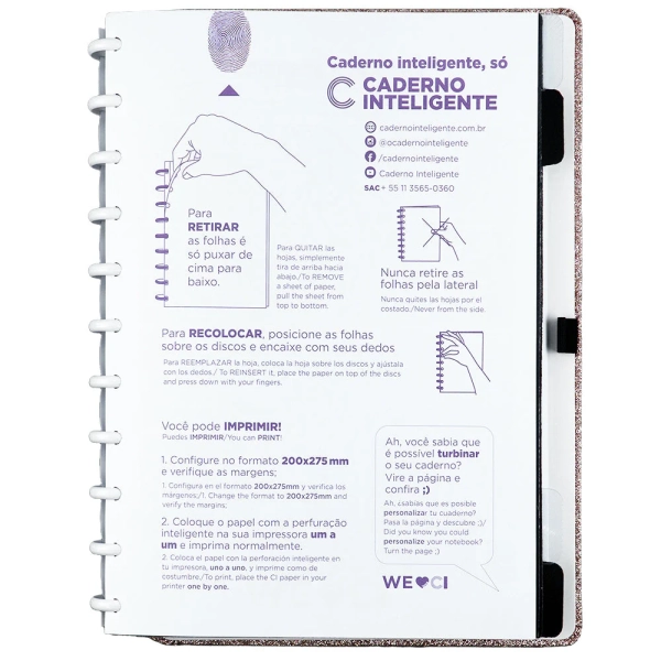 Caderno Let's Glitter Rose GRANDE - Image 5