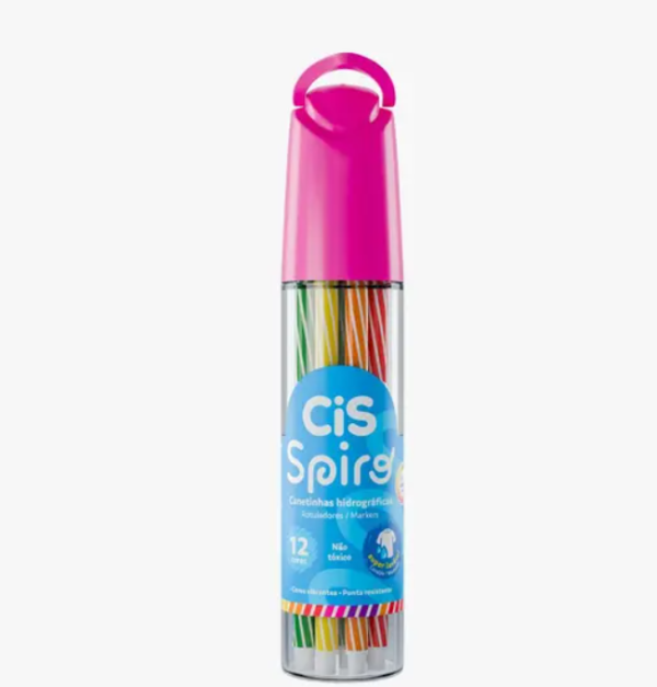 Canetinha Hidrografica Spiro Estojo 12 Cores Cis