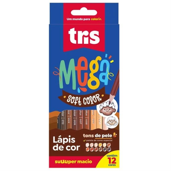 Lápis de cor Mega Soft Tons de Pele 12cores