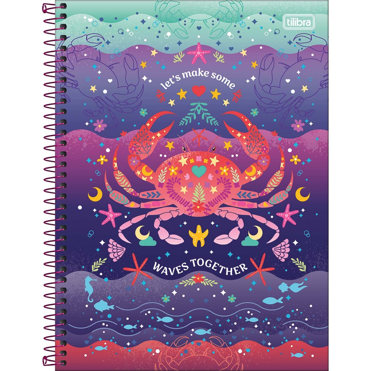 Caderno Espiral Capa Dura Universitário Connect 1 Matéria Bubble 80 Folhas