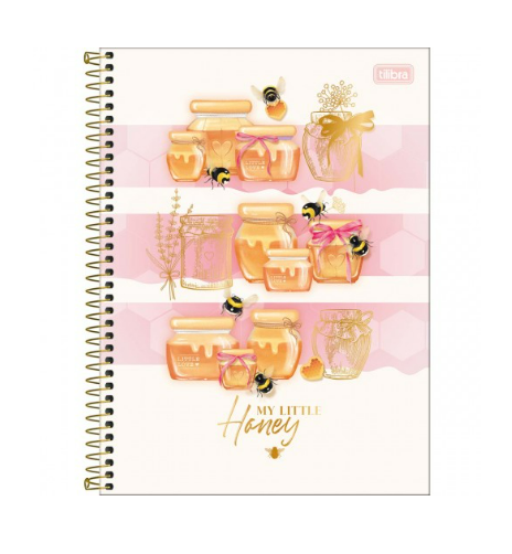 Caderno Espiral Capa Dura Universitário Connect 10 Matérias Honey Bee 160 Folhas